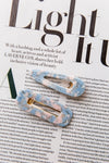 Hair Clips Set of 2 - Blue Marble