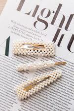 Hair Clips Set of 3 - Pearl