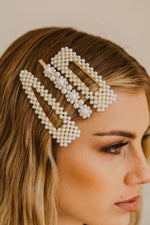 Hair Clips Set of 3 - Pearl